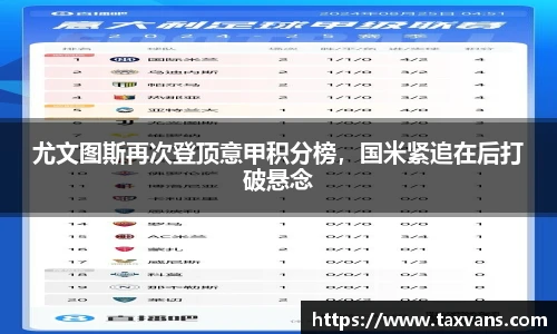 尤文图斯再次登顶意甲积分榜，国米紧追在后打破悬念